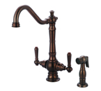 Pioneer Faucets Americana Collection 125231-H62-ORB Two Handle Kitchen Faucet - Oil Rubbed Bronze