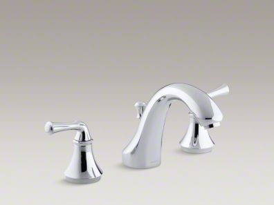 Kohler Forté® Traditional deck-mount bath faucet trim for high-flow valve with diverter spout, valve not included K-T10292-4A 