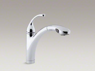 Kohler Forté® Single-hole or 3-hole kitchen sink faucet with 10-1/8" pullout spray spout K-10433
