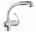 Grohe Ladylux Plus WaterCare High Profile Pull Out Kitchen Faucet Stainless Steel 33 759 SDE