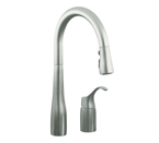 KOHLER K-647-VS Simplice Pull-Down Kitchen Sink Faucet - Vibrant Stainless