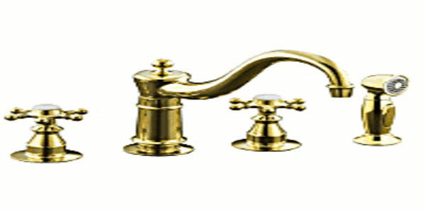 Kohler K-158-3 Antique Kitchen Faucet, Polished Brass