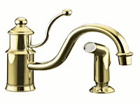 Kohler K-169 Antique SC Kitchen Faucet, Polished Brass