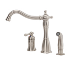 Fontaine Bellver Single Handle Kitchen Faucet with Sidespray - Brushed Nickel