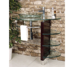 Contemporary Glass Vanity and Faucet and Sink