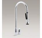 Kohler K-6330-CP ProMaster Two Hole Kitchen Sink with Overhead 27-1/2" Spout with Pull Out Handspray and Lever Handle - Polished Chrome