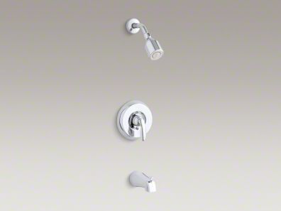 Kohler Coralais® bath and shower trim set with 1.5 gpm showerhead and lever handle for manual mixing valve  K-T15601-4H