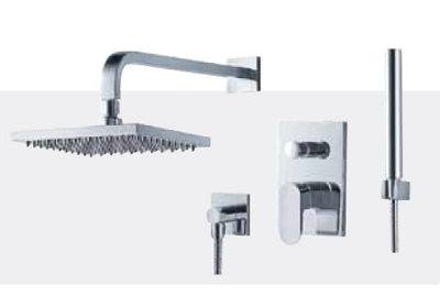 FLUID F1741-CP Track Series Shower with Handheld Trim Package - Chrome