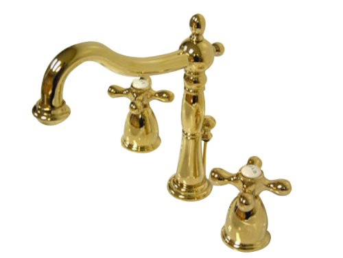 Kingston Brass CC57L2 Vintage Widespread Lavatory Faucet - Polished Brass