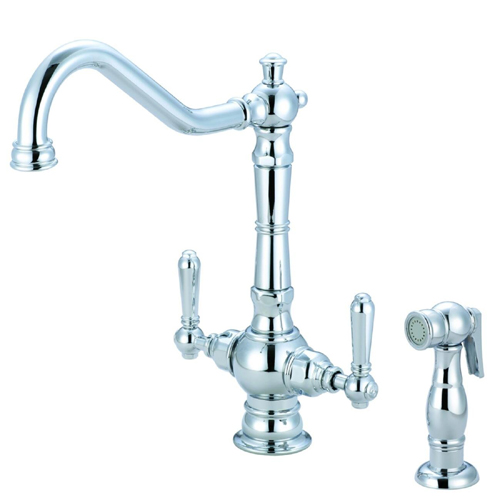 Pioneer Faucets Americana Collection 125231-H62 Two Handle Kitchen Faucet - PVD Polished Chrome