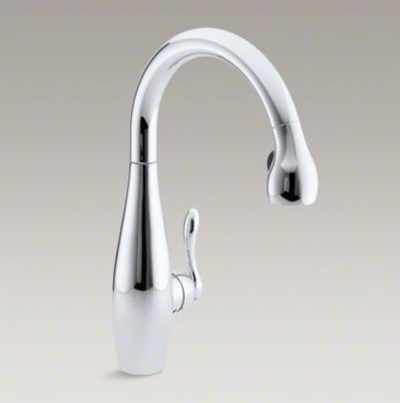 Kohler K-692-CP Clairette Pull Down 9-1/2" Spout and Right Hand Lever Handle - Polished Chrome