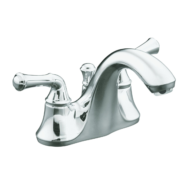 KOHLER K-10270-4A-CP Forte Centerset Lavatory Faucet with Traditional Lever Handles - Polished Chrome