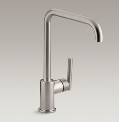 Kohler K-7507-VS Purist Single Hole Kitchen Sink Faucet with 8" Spout - Vibrant Stainless
