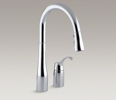 Kohler K-647-CP Simplice Pull Down 16-1/8" Swing Spout Kitchen Faucet - Polished Chrome