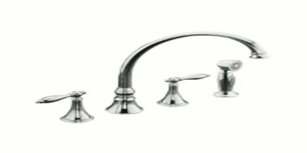 Kohler K-377-4M Finial Kitchen Sink Faucet, Chrome