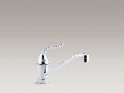Kohler Coralais® Single-hole kitchen sink faucet with 10" spout, ground joints and lever handle K-15175-PT-CP