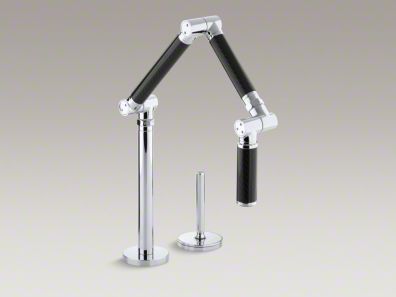 Kohler Karbon® Articulating two-hole deck-mount kitchen sink faucet with 13" spout with Black tube K-6227-C12