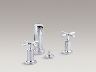 Kohler Purist® Vertical spray bidet faucet with cross handles K-14431-3