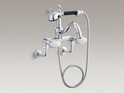 Kohler Antique Floor/wall bath faucet with oval handles and handshower  K-110-9B