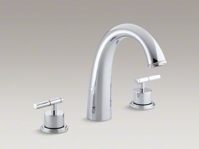 Kohler Taboret® deck-mount bath faucet trim for high-flow valve with lever handles and 7-1/2" non-diverter spout , valve not included  K-T8235-4