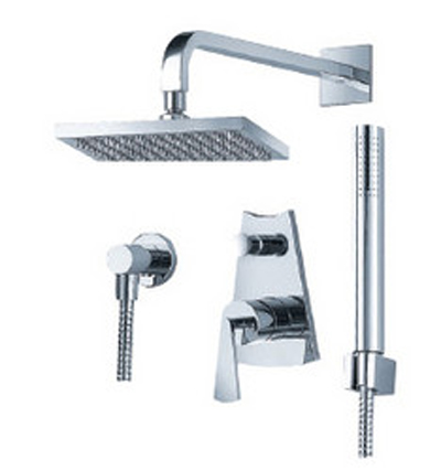 FLUID F1141BN Fan Series Fixed and Hand Shower Set - Brushed Nickel