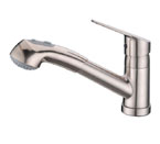 Alpha International 41-577 Brushed Chrome Pull Out Spray Kitchen Faucet