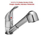 Huntington Brass 51171-72 Single Handle Kitchen Pulldown Faucet Satin Nickel