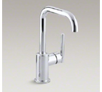 Kohler K-7509-CP Purist Single Hole Kitchen Sink Faucet with 6" Spout - Polished Chrome