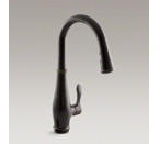 Kohler K-780-2BZ Cruette Single Hole or Three Hole Kitchen Sink Faucet with Pull Down 7-7/8" Spout and Lever Handle