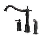 Fontaine Bellver Single Handle Kitchen Faucet with Sidespray - Oil Rubbed Bronze